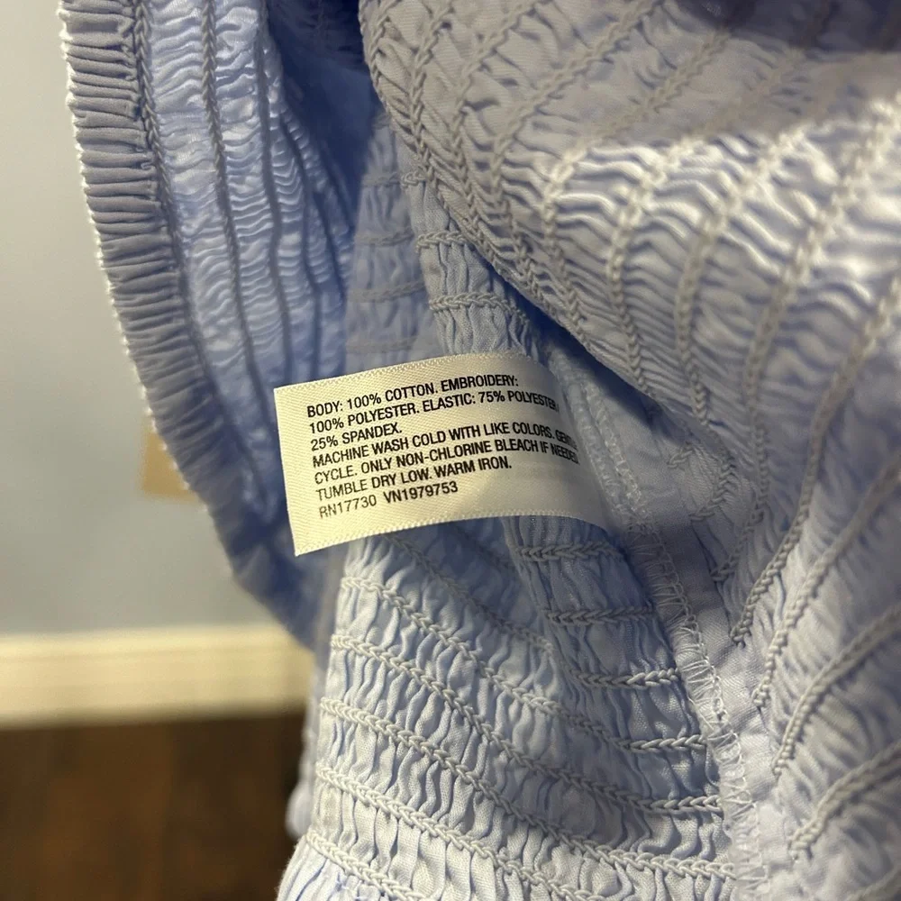 Universal Thread Light Blue Eyelet Ruffle Blouse - Picture 6 of 7